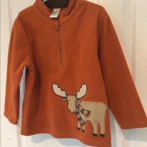 Gymboree fleece pullover with moose size 4-5T